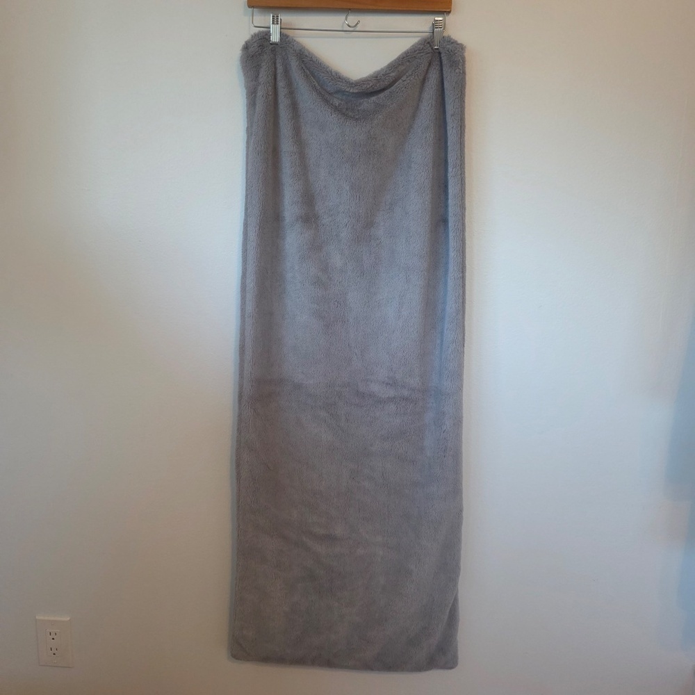 Fuzzy Gray Body Pillow Cover - Picture 2 of 2